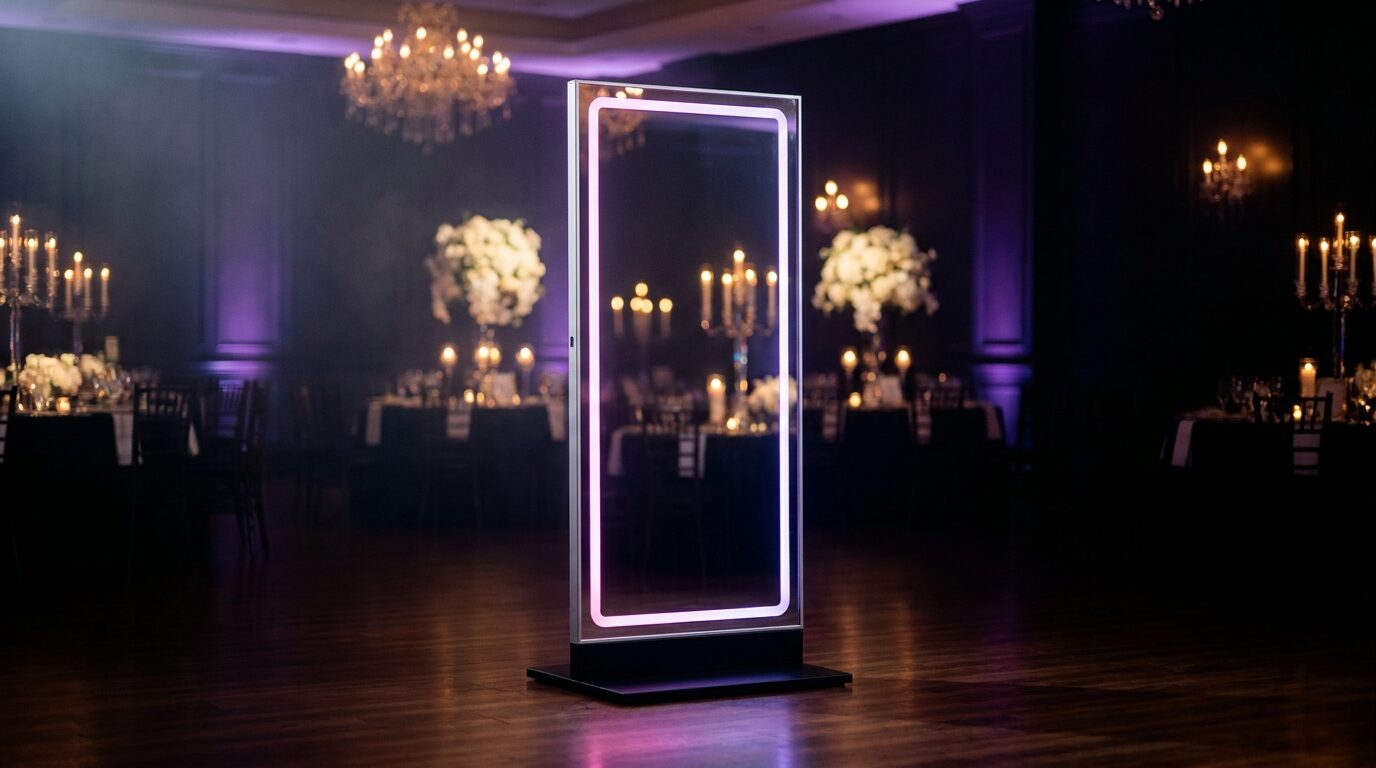 Magic Mirror photo booth at an elegant ballroom